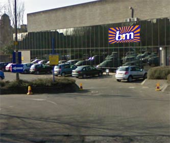Image of car park entrance for B & M Bargins Penicuik