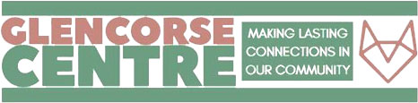 Glencourse Centre logo featuring a forest green with red fox outline