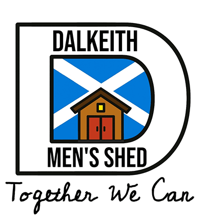 Dalkeith Men's Shed logo showcasing a welcoming community for men with tools and camaraderie.