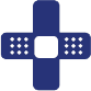 A blue adhesive bandage with a dotted cross design, ideal for minor injuries.